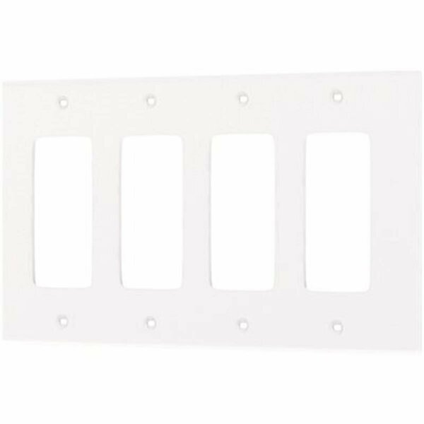 Gorgeousglow 8.56 x 0.25 x 4.88 in. 4-Gang Decora Wallplate, White GO3017212